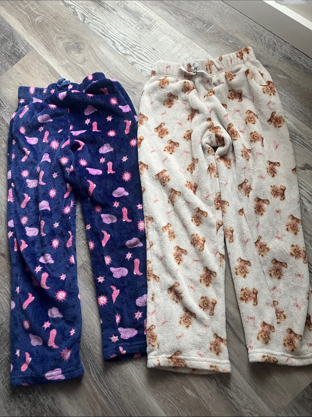 Harper& Ivy Girls' Plush Pajama Pants - cowgirl/teddy bear